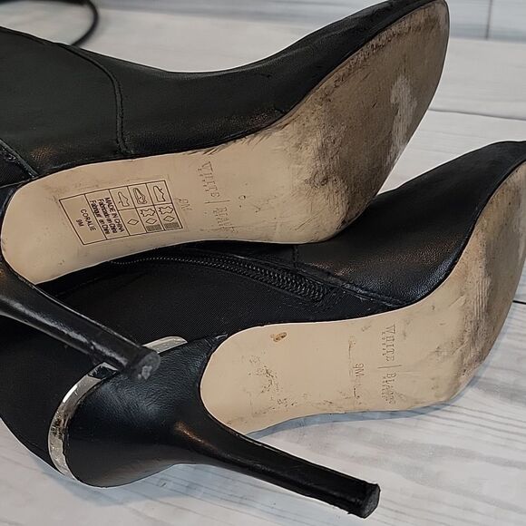 White House Black Market Coralie Knee High Boots - Black Womens Size 9m - Picture 12 of 15